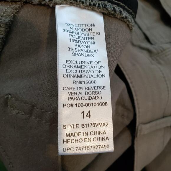 Democracy Jeans Ab Solution Womens Size 14 Green Straight Leg 5-Pocket - Picture 7 of 8